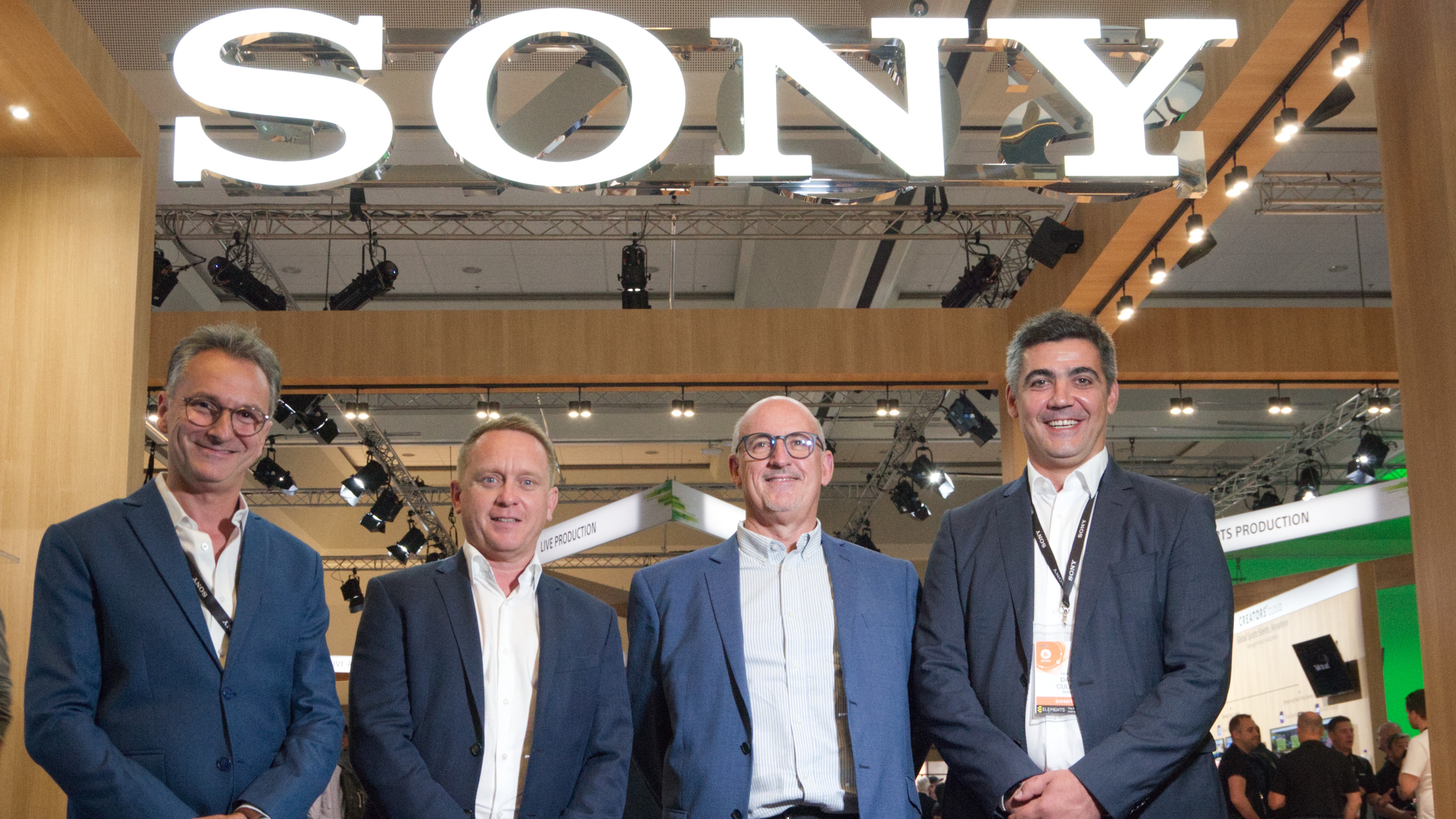 Olivier Bovis, Sony’s Head of Media Solutions; Gravity Media’s Ed Tischler and Eamonn Dowdell; and Sony Key Account Manager, Dan Culea